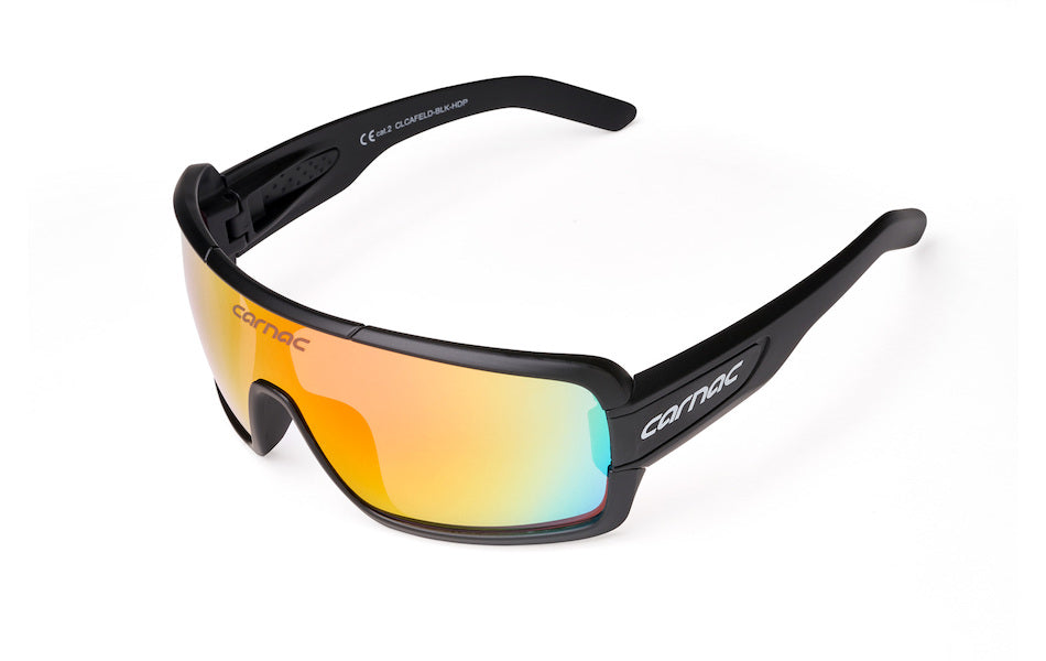 Carnac Feldman Sunglasses / Matt Black / HD Purple Red Revo