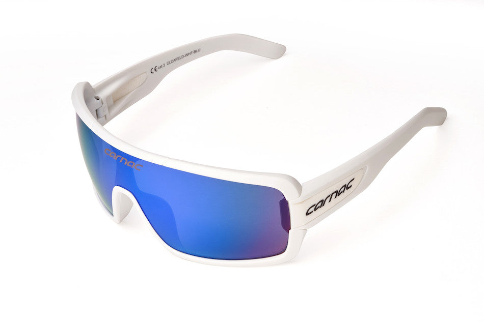 Carnac Feldman Sunglasses / Matt White / Blue Revo