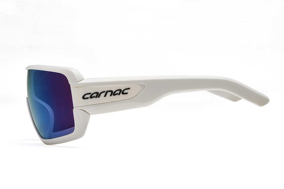 Carnac Feldman Sunglasses / Matt White / Blue Revo
