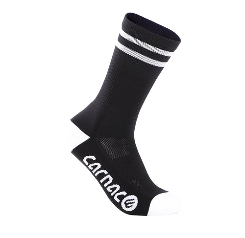 Carnac Stripe Perform Cycling Socks / Black & White-Planet X
