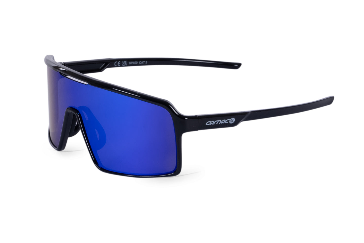Carnac Juno Sunglasses / Jet Black Frame & Blue Revo Lens-Planet X