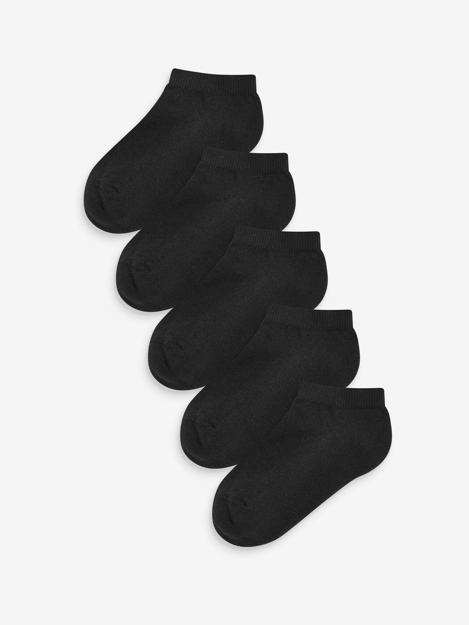Black 5 Pack Woman's Trainer Socks