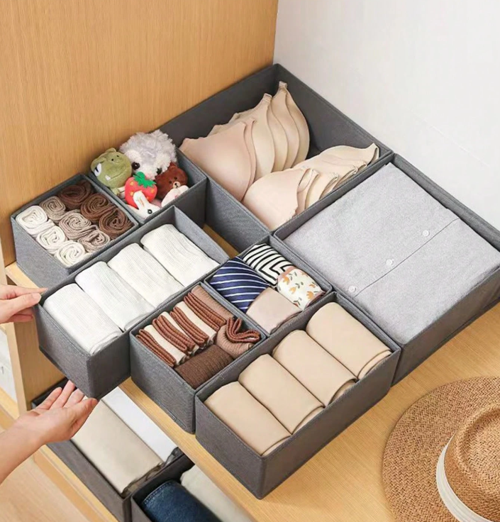 Sanctome 8 Pack Grey Drawer Organiser Set