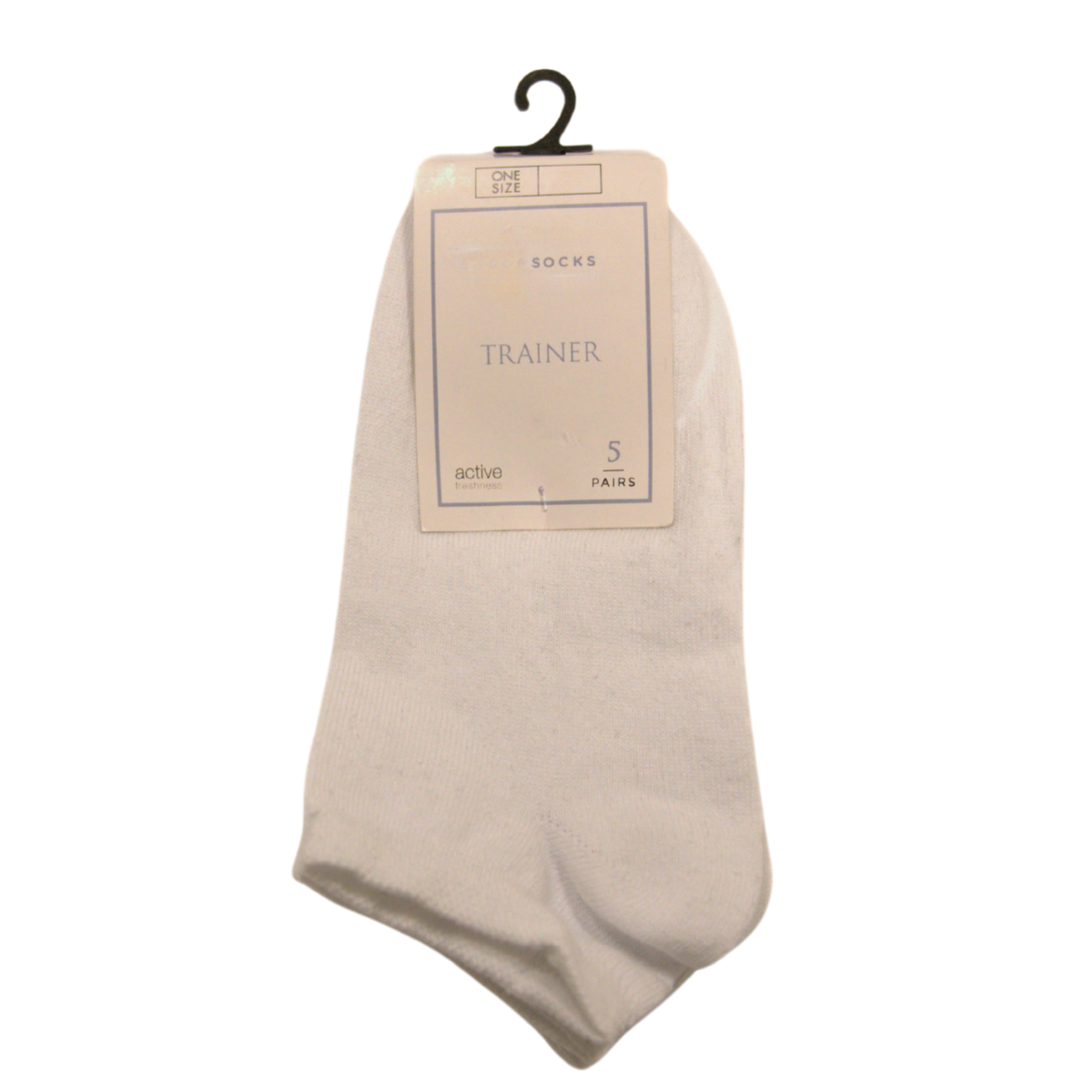 5 Pack Women's White Trainer Socks