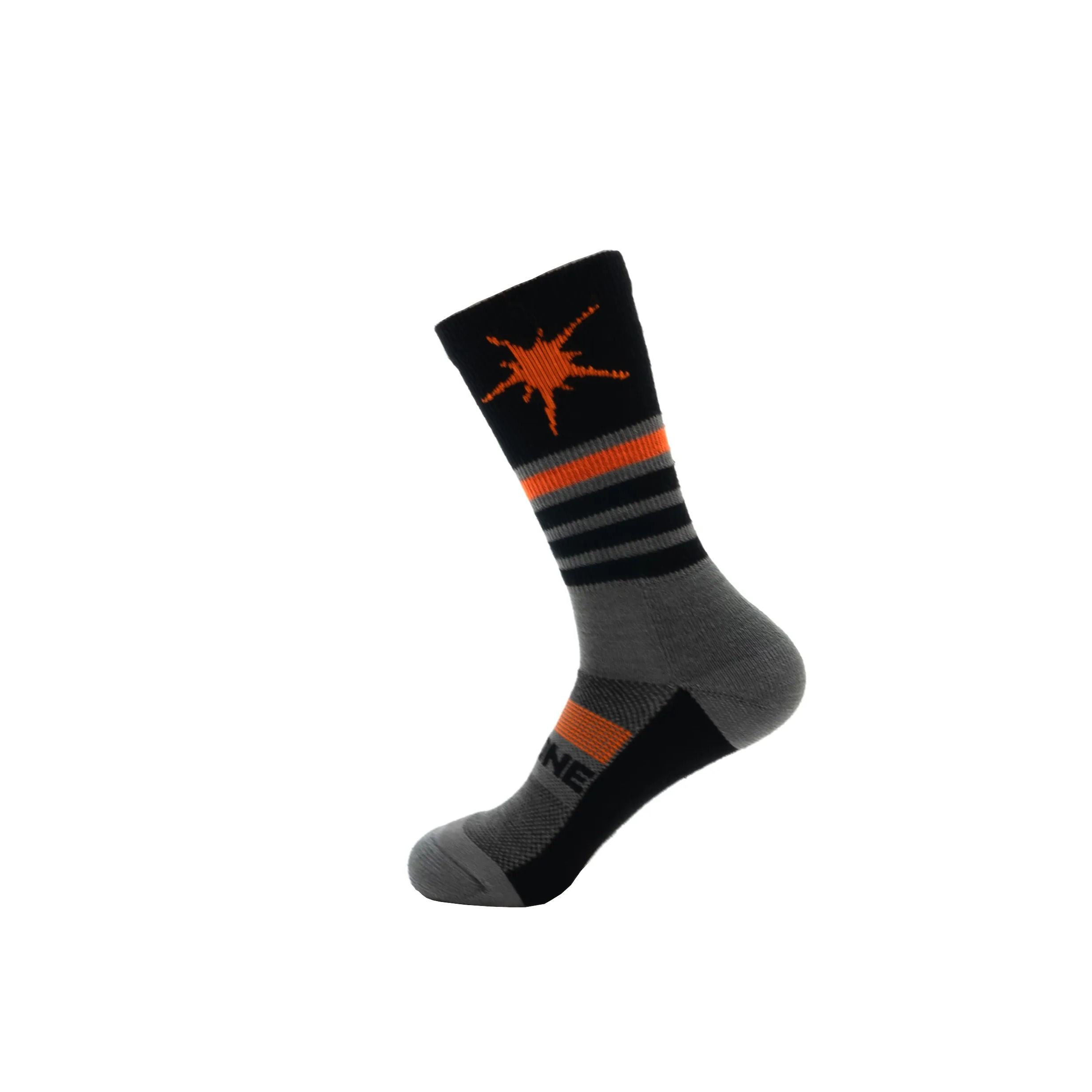 On-One Merino Cycling Socks / Black Grey Orange