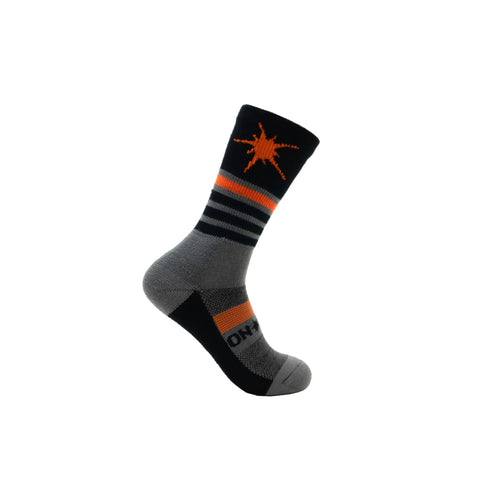 On-One Merino Cycling Socks / Black Grey Orange