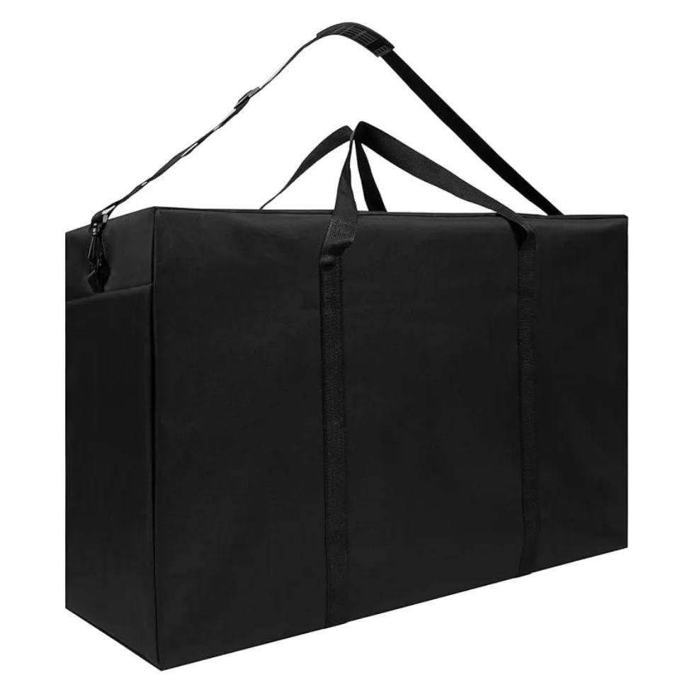 SANCTOME Black 155L Heavy Duty Waterproof Black Clothes Storage Bag