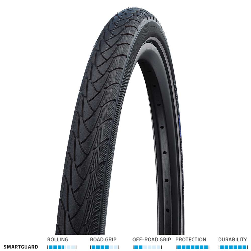 Schwalbe Marathon Plus SmartGuard Wired Tyre / 700c / 38mm / Black With Reflective Strip-Planet X